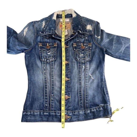 True Religion Limited Edition Numbered /5000 Denim Jean Jacket Size M women's - Picture 4 of 6